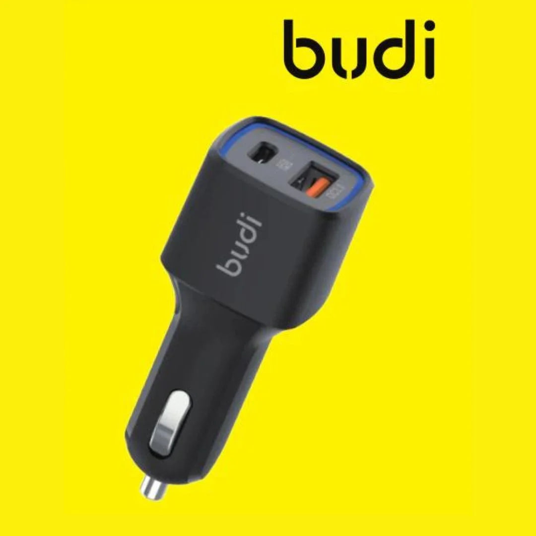 2.4A 12W Budi USB-A Dual Car Charger