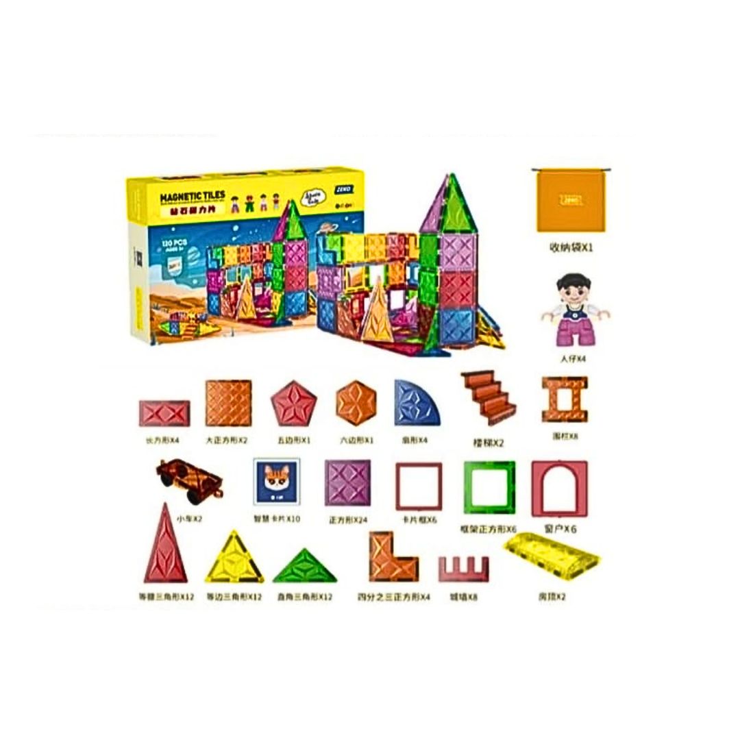 62 PCS Magnetic Geometric Building Blocks for Kids