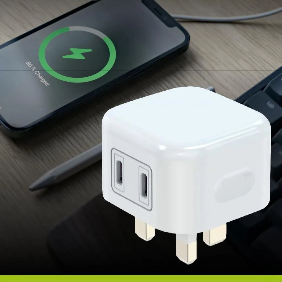 20W Dual USB-C PD Wall Charger