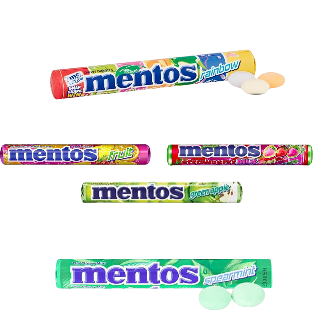 Mentos The chew mints  - A Burst of Fruity Flavors in Every Chew (Pack of 40x 37gram)