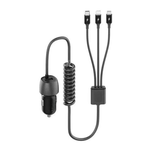 35W Car Charger with 3-in-1 Cable – Fast Charging for All Devices