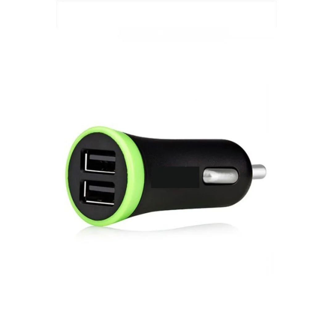 Budi 17 Watt 2-Port USB-A Car Charger with 3-in-1 Cable (I phone, Micro USB, Type-C)