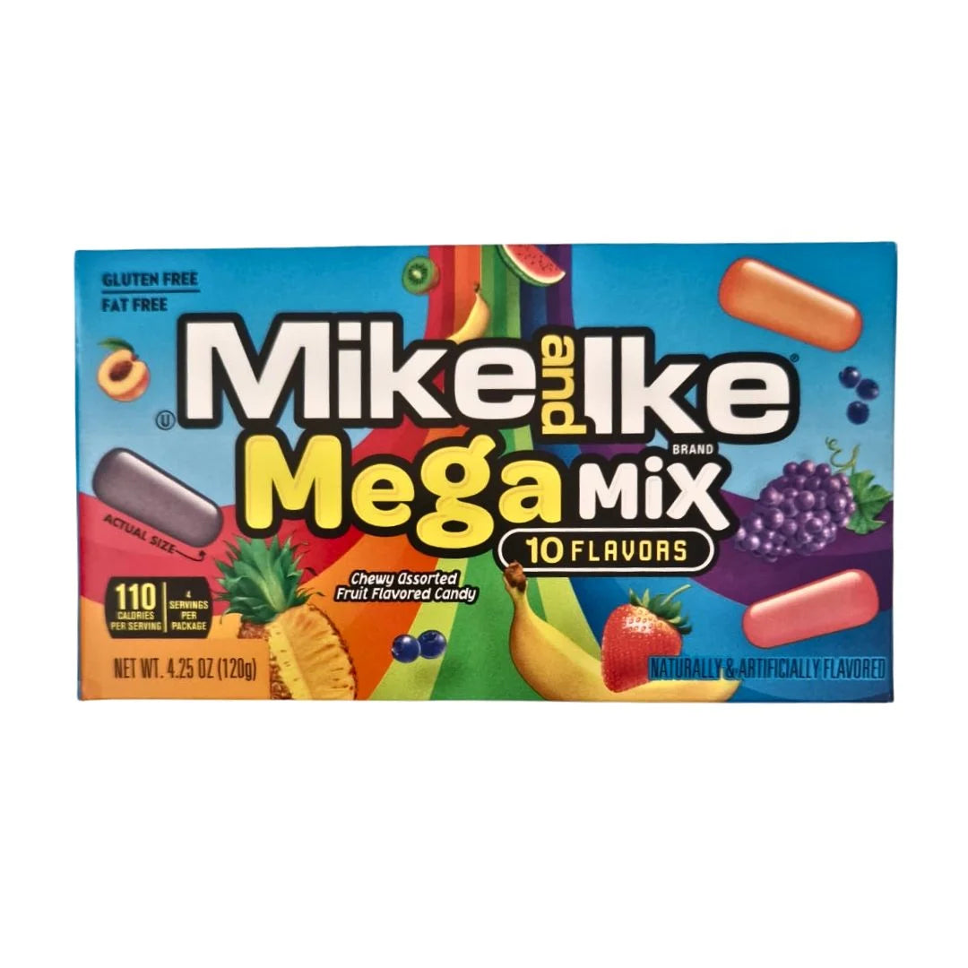 Mike and Ike Chewy Fruit Gum Assortment - 9 Flavor Fiesta (24x22g)