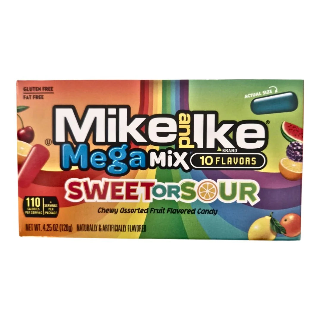 Mike and Ike Chewy Fruit Gum Assortment - 9 Flavor Fiesta (24x22g)