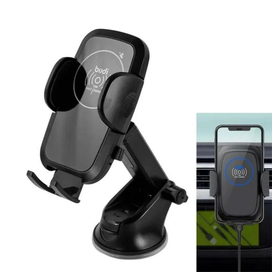 Budi New Design 15W Wireless Car Charger & Phone Holder - Innovative Charging Solution