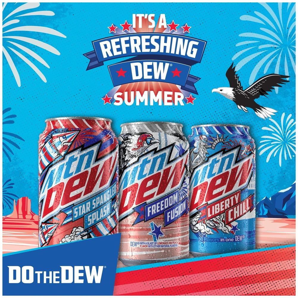 MTN Spangled Splash - A Bold New Flavor from Mountain Dew(pack of 12 x 300ml )