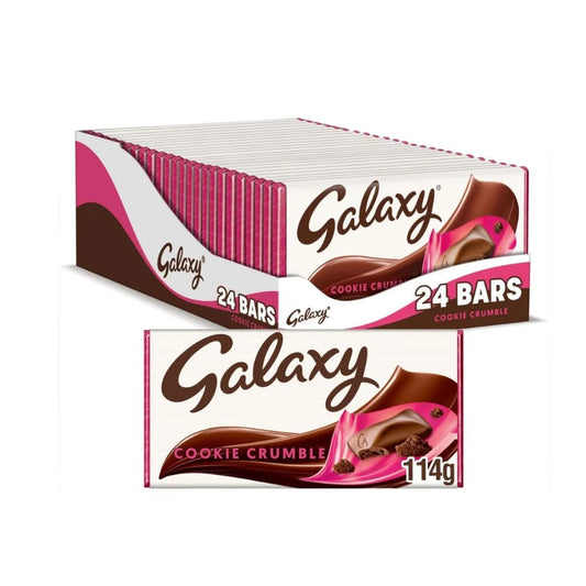 Galaxy Cookie Crumble -Chocolate with Cookie Pieces (Pack of 24x 114gram)