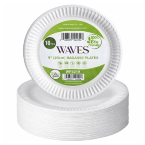 10 Disposable Paper Plates 9 Inch (23cm) White Paper Party Plates   Compostable & Recyclable