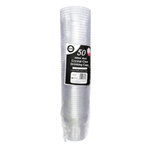 50x 180ml Plastic Disposable Cups  Clear Drink Cups for Office, Picnics & Parties