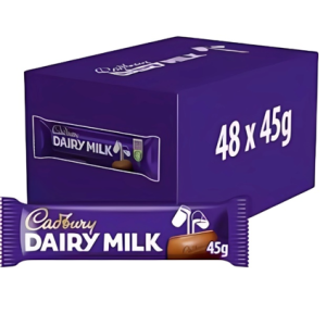 Cadbury Dairy Milk Chocolate Bar 45g (Box of 48)
