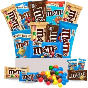 M&Ms Chocolate Candy Hamper  Assorted 10 Flavours  Colourful Crunchy Treat Gift Pack