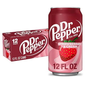 Dr Pepper Strawberries and Cream Soda, pack of 12 x 355ml
