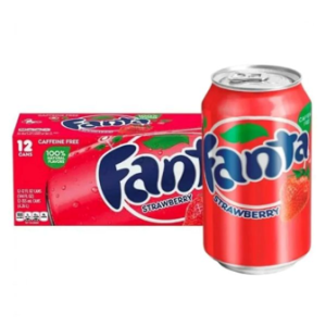 Fanta Strawberry Fruit Soda Pop Pack of 12 x 355ml