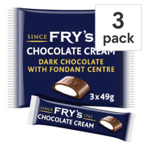Fry's Chocolate Cream Chocolate Bar Multipack 3 X 49g (Pack of 3)