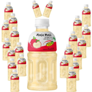 Mogu Mogu Apple Juice with 25% NATA De Coco | Energy Booster Drink  24x320ml