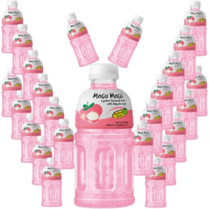 Mogu Mogu Lychee Juice with 25% NATA De Coco | Energy Booster Drink  24x320ml