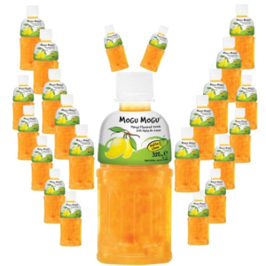 Mogu Mogu Mango Juice with 25% NATA De Coco | Energy Booster Drink  24x320ml