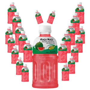 Mogu Mogu Watermelon Juice with 25% NATA De Coco | Energy Booster Drink  24x320ml
