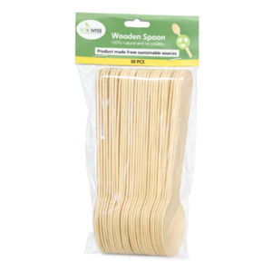 [ Pack of 30 ] Disposable Wooden Spoons, Biodegradable Wooden Spoon