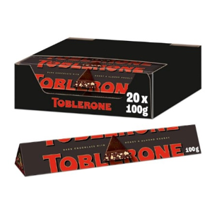 Toblerone Dark - Swiss Chocolate with Honey and Almond Nougat - 20 x 100g