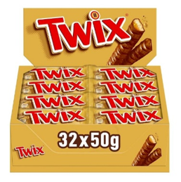 Twix Milk Chocolate Bars with Biscuit & Caramel- 32 x 50g