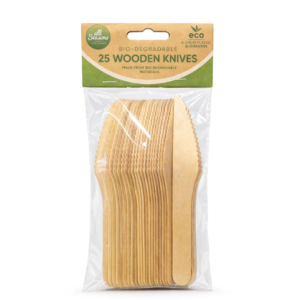 Wooden Knives compostable and Biodegradable, 25 Pack